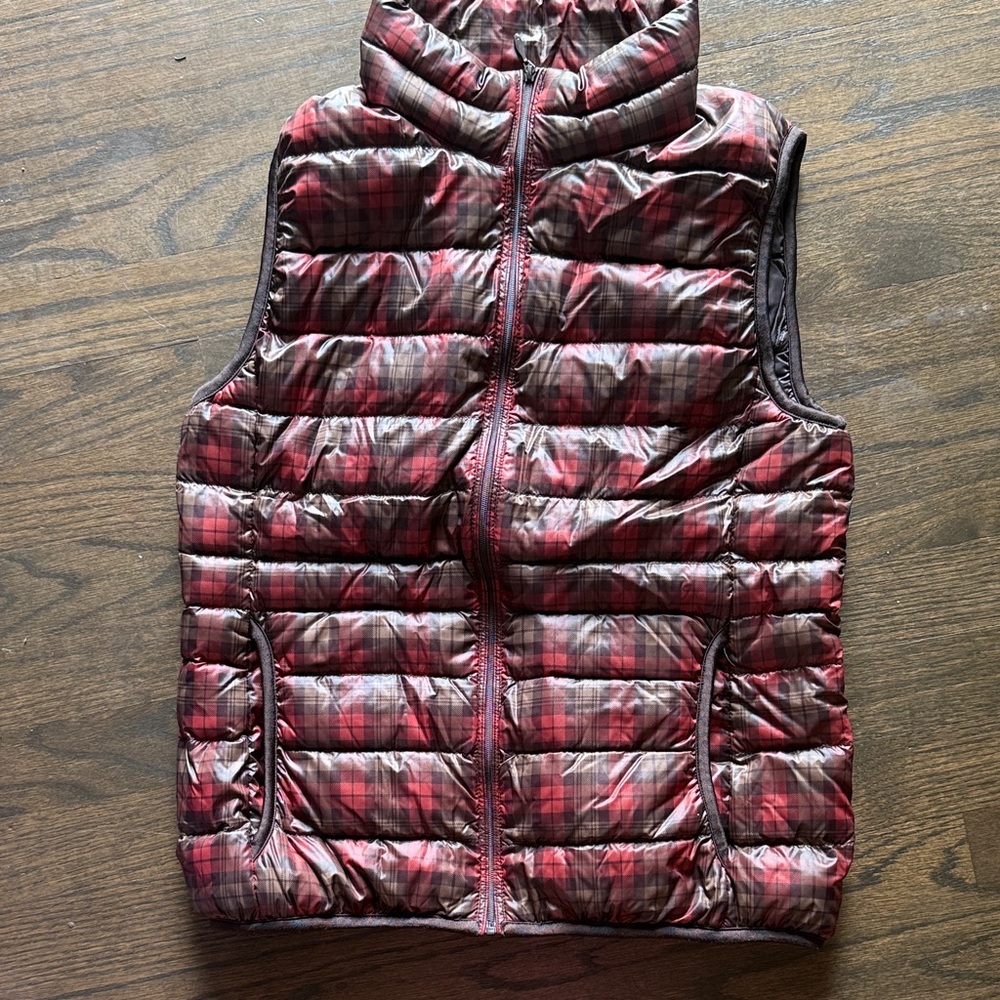 Uniqlo fall Checkered Puffer Vest fall woman's small